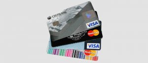 stack of visa credit cards